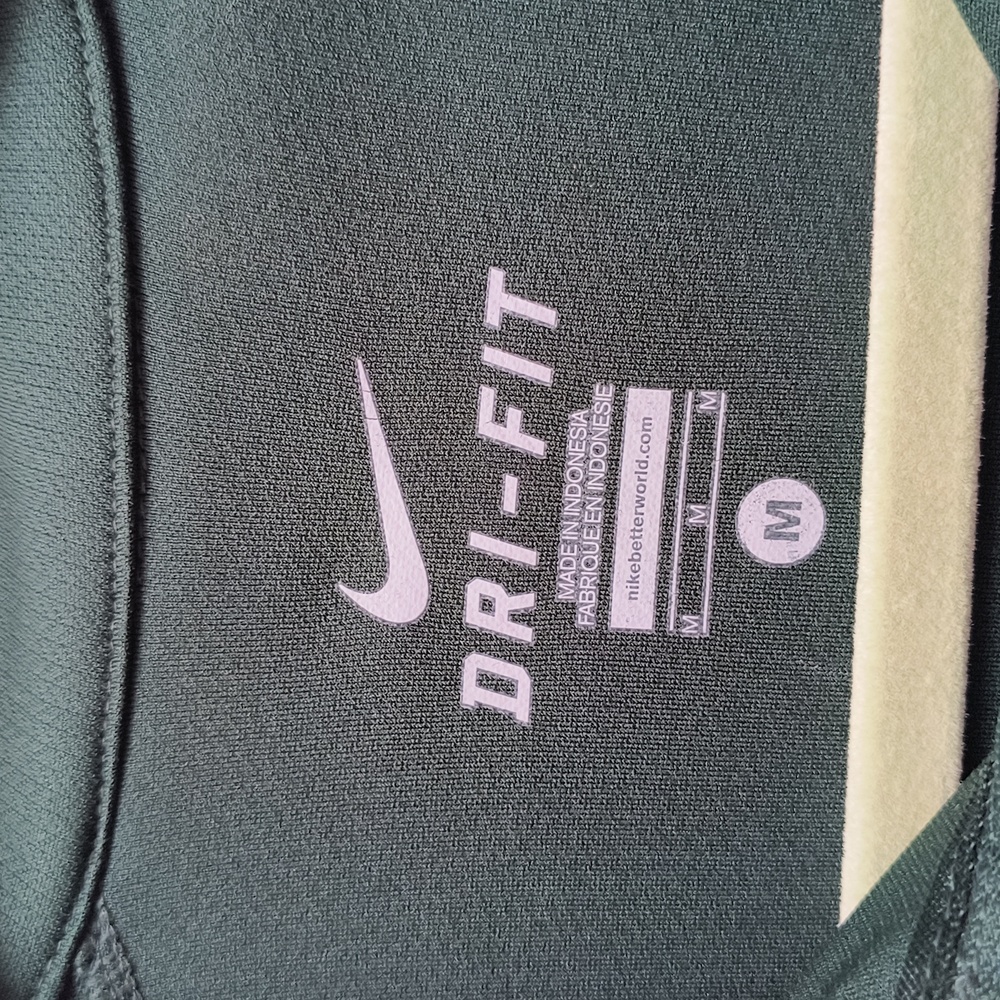 Nike Men's Dark Green Dri-FIT Zippered Polo Shirt - Size Medium - Picture 2 of 9